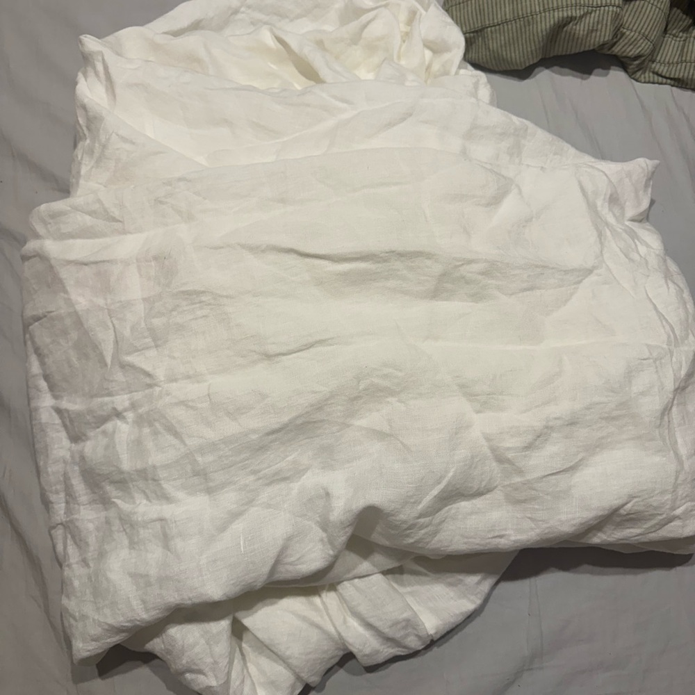Quince White Fitted Sheet - Linen